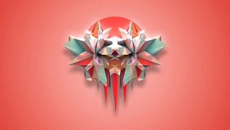 3D晶格拼贴，几何简约图形2K电脑壁纸图片