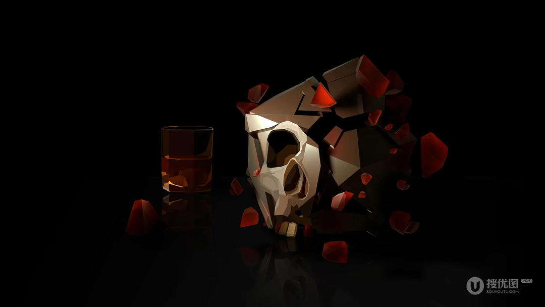 几何3D图形，拼贴钻石，埃及，皇冠等形状的简约电脑壁纸下载