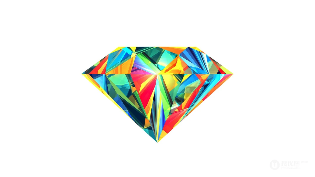 几何3D图形，拼贴钻石，埃及，皇冠等形状的简约电脑壁纸下载