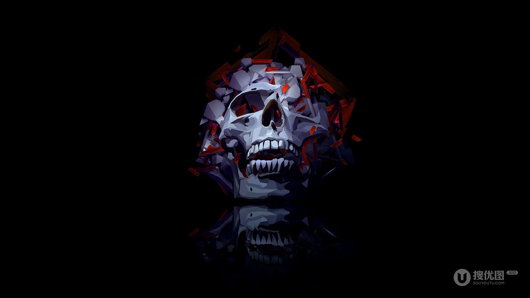 几何3D图形，拼贴钻石，埃及，皇冠等形状的简约电脑壁纸下载