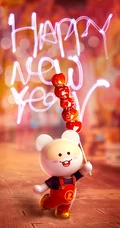2020鼠年大吉，可爱萌鼠春节创意手机壁纸下载
