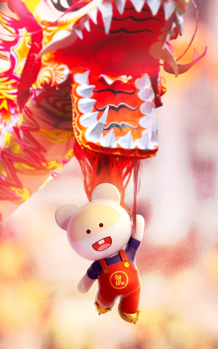 2020鼠年大吉，可爱萌鼠春节创意手机壁纸下载