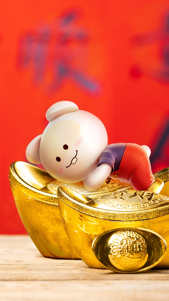 2020鼠年大吉，可爱萌鼠春节创意手机壁纸下载