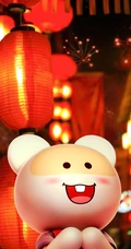 2020鼠年大吉，可爱萌鼠春节创意手机壁纸下载
