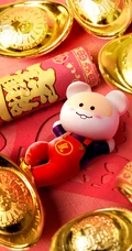 2020鼠年大吉，可爱萌鼠春节创意手机壁纸下载