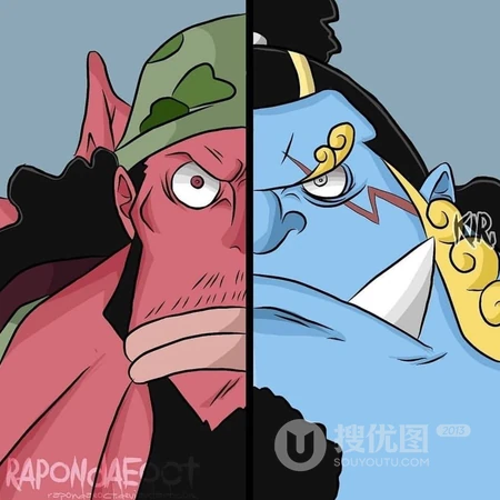 海贼王人物一人一半脸部拼贴创意头像图片