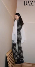 倪妮酷美个性《时尚芭莎》杂志封面写真图片