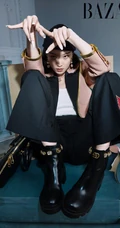 倪妮酷美个性《时尚芭莎》杂志封面写真图片