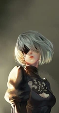 机械纪元蒙眼女杀手帅气动漫人物手机壁纸图片