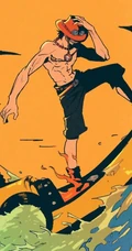 简洁手绘平面画风的海贼王人物