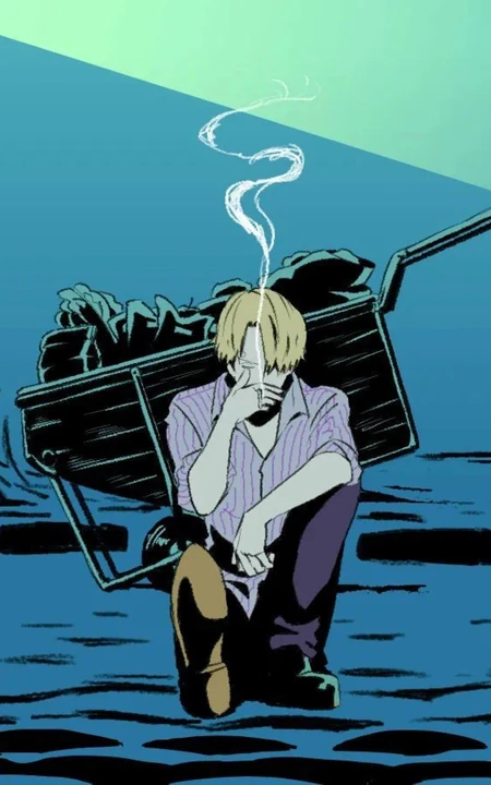 简洁手绘平面画风的海贼王人物