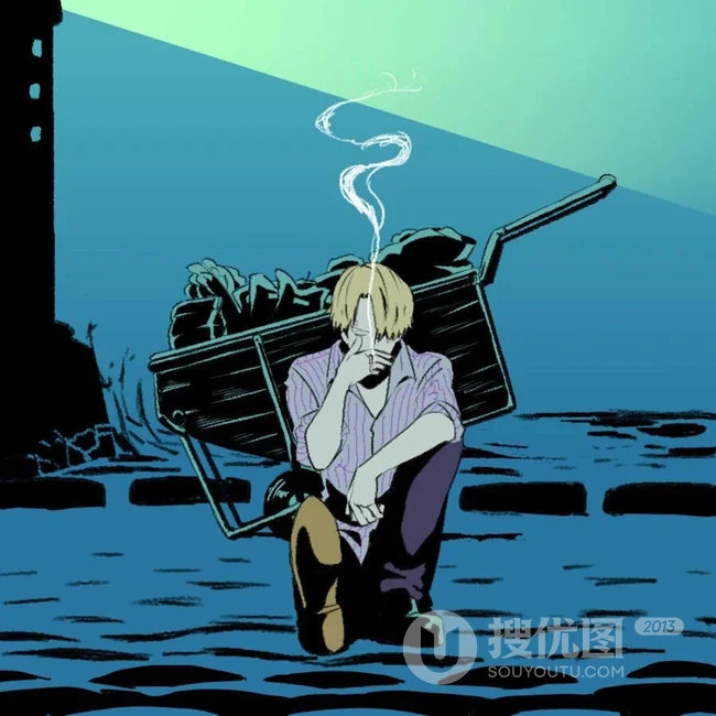 简洁手绘平面画风的海贼王人物