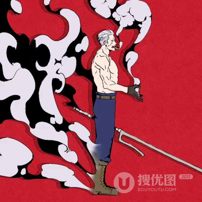 简洁手绘平面画风的海贼王人物
