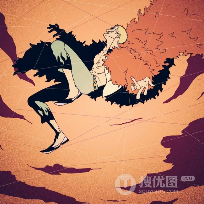 简洁手绘平面画风的海贼王人物
