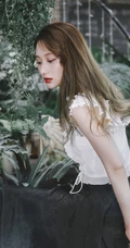 何宣林清新绿色唯美写真图片，纯美白衣清新浪漫