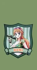 军绿色风格海贼王创意人物纯色手机壁纸