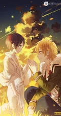 雪音和夜斗，动漫野良神人物，二次元美少年雪音和夜斗插画美图