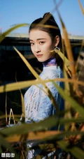 90后内地女演员杨祺如户外茅草地清新清新写真图片