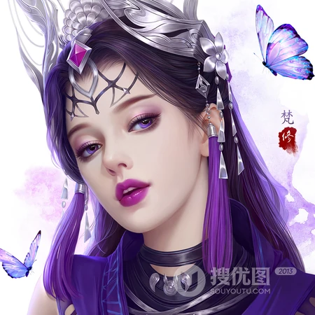 唯美的3D柔美动漫手绘女生头像下载