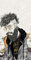 手绘有创意的手绘线条男生女生手机桌面背景