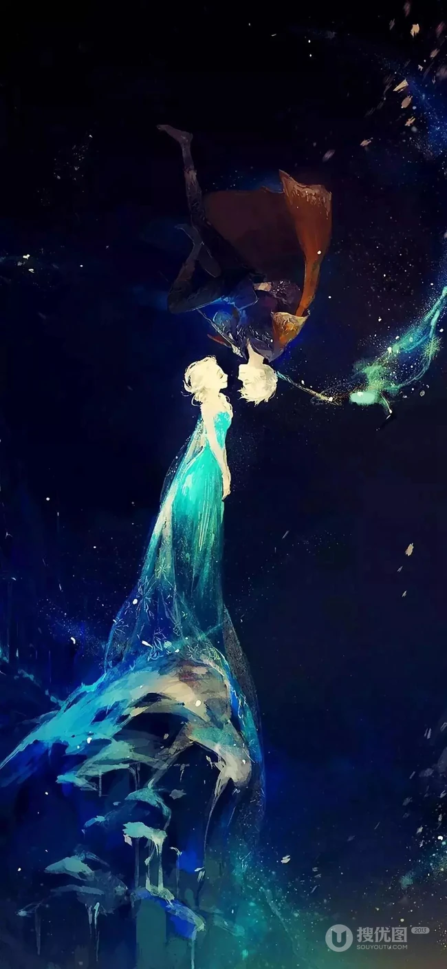 手绘有创意的手绘线条男生女生手机桌面背景