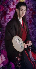 唯美美艳妃子围绕着的古风美男精美手机壁纸图片