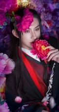 唯美美艳妃子围绕着的古风美男精美手机壁纸图片