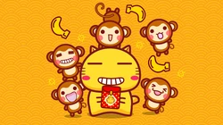 喵神送福，春节招财猫招财招福节日壁纸