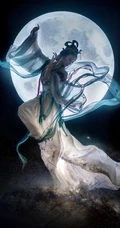 嫦娥奔月，唯美的仙女嫦娥和玉兔的手机壁纸