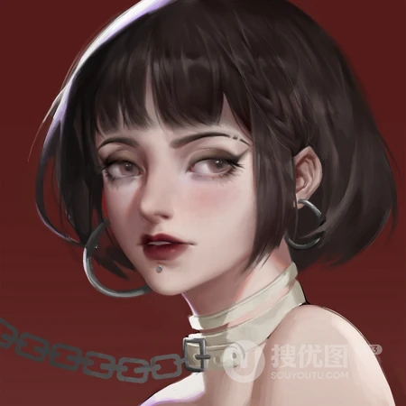 画师手绘的清新的女生头像形象高清头像