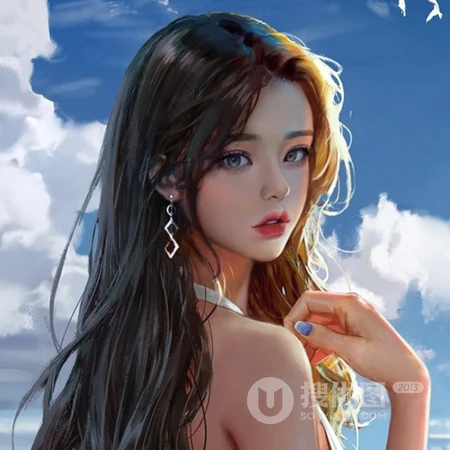 画师手绘的清新的女生头像形象高清头像