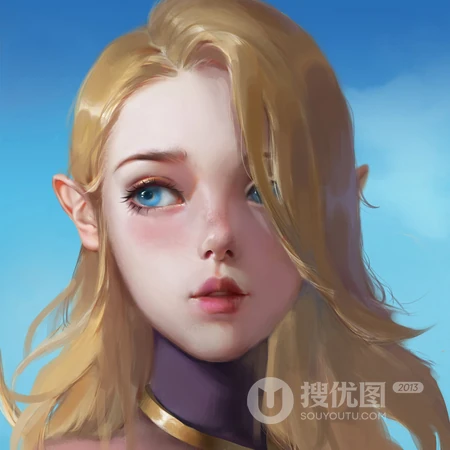 画师手绘的清新的女生头像形象高清头像