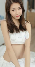 漂亮女生木木，气质短裤室内写真图片，线条感蛮腰纤细有型