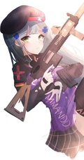 射击类游戏《少女前线》人物手拿M4自动步枪的手机壁纸