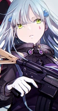 射击类游戏《少女前线》人物手拿M4自动步枪的手机壁纸