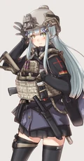 射击类游戏《少女前线》人物手拿M4自动步枪的手机壁纸