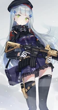 射击类游戏《少女前线》人物手拿M4自动步枪的手机壁纸
