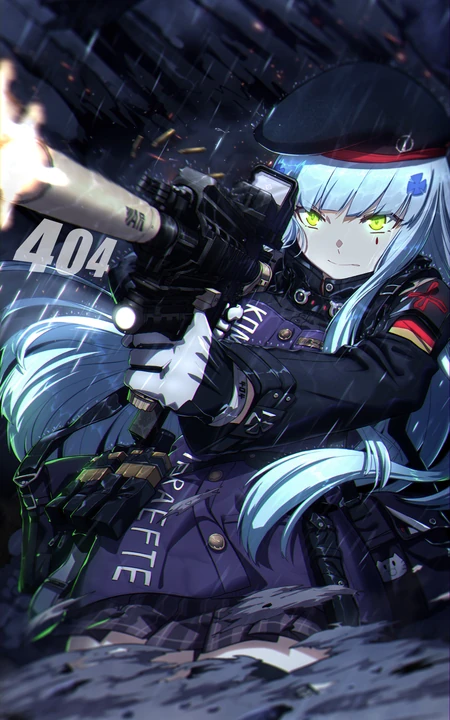 射击类游戏《少女前线》人物手拿M4自动步枪的手机壁纸