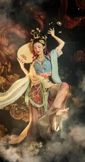敦煌飞天风格超级唯美的手机壁纸图片