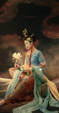 敦煌飞天风格超级唯美的手机壁纸图片