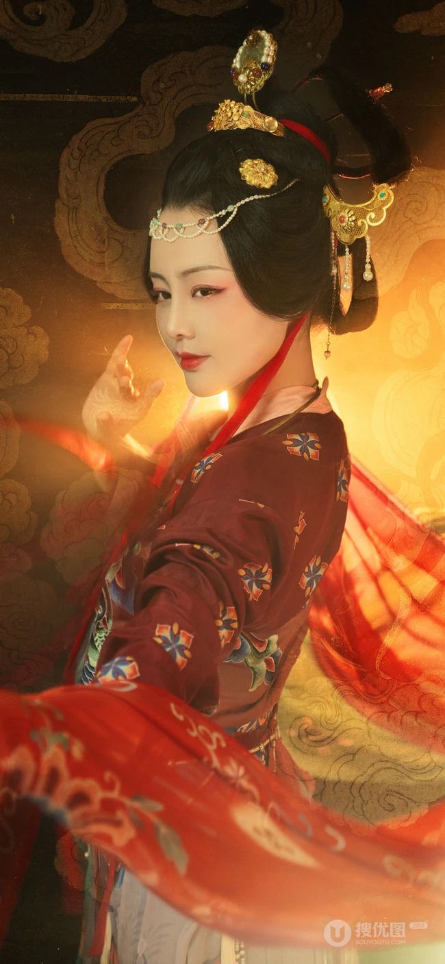 敦煌飞天风格超级唯美的手机壁纸图片