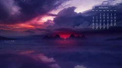 2010年1月日历壁纸，超唯美梦幻的二次元手绘，插画日历壁纸