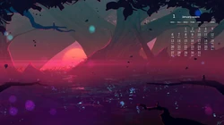 2010年1月日历壁纸，超唯美梦幻的二次元手绘，插画日历壁纸