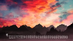 2010年1月日历壁纸，超唯美梦幻的二次元手绘，插画日历壁纸