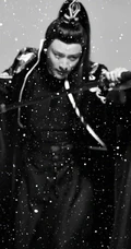 贾乃亮高扎马尾古装造型写真图片，仗剑雪中行，霸气尽显