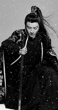 贾乃亮高扎马尾古装造型写真图片，仗剑雪中行，霸气尽显