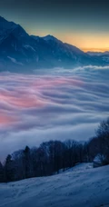 唯美的云海，雪山，山脉高清手机壁纸