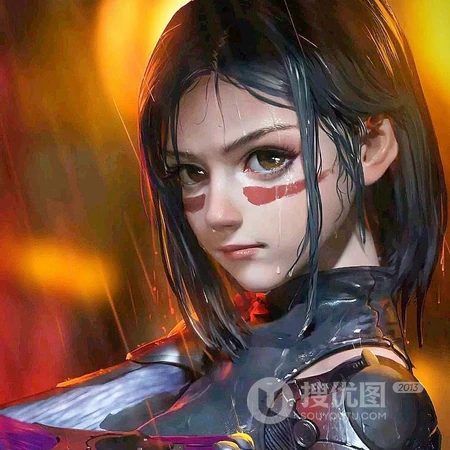动漫女生个性头像，动漫手绘人物战斗天使阿丽塔头像图片