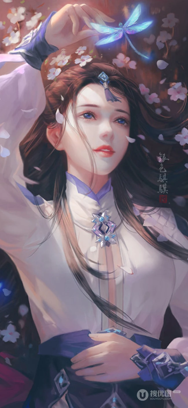 手绘唯美动漫美女人物高清4K手机壁纸
