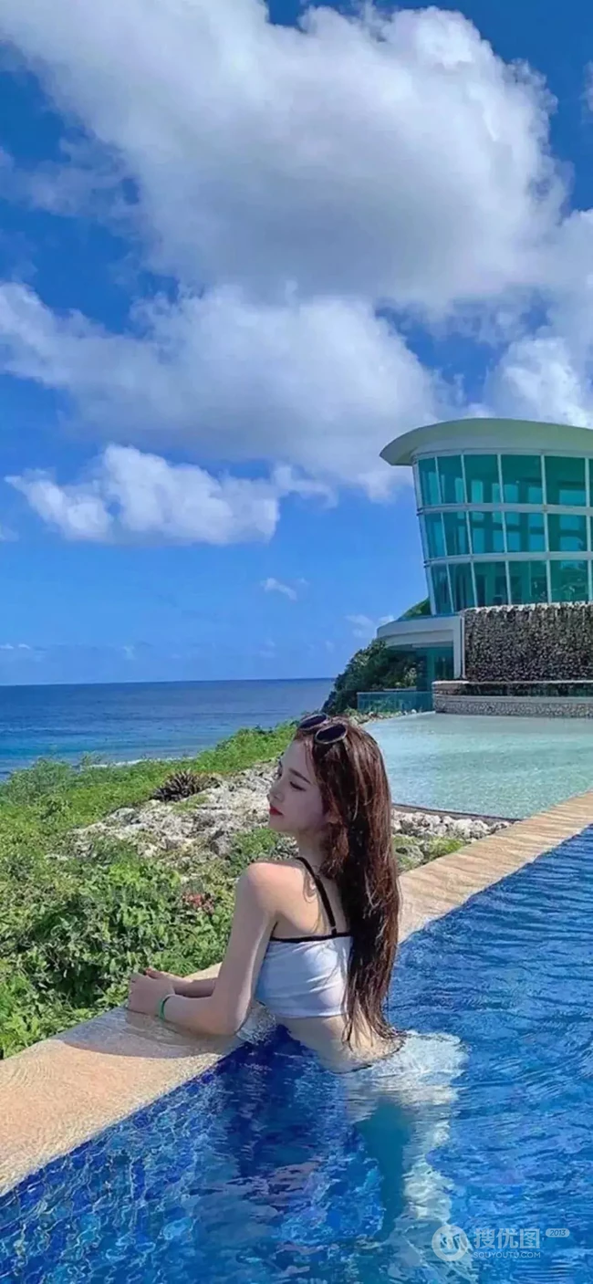 海边纹身海边穿搭性感腰线的养眼美女手机壁纸
